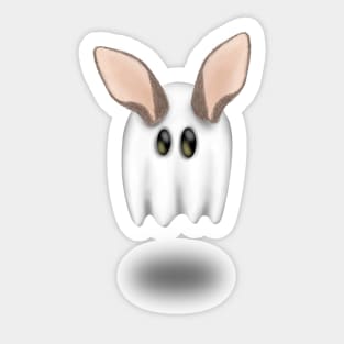 Ghost Rabbit Ears Cartoon Ghostly Sheet Trick or Treat Sticker